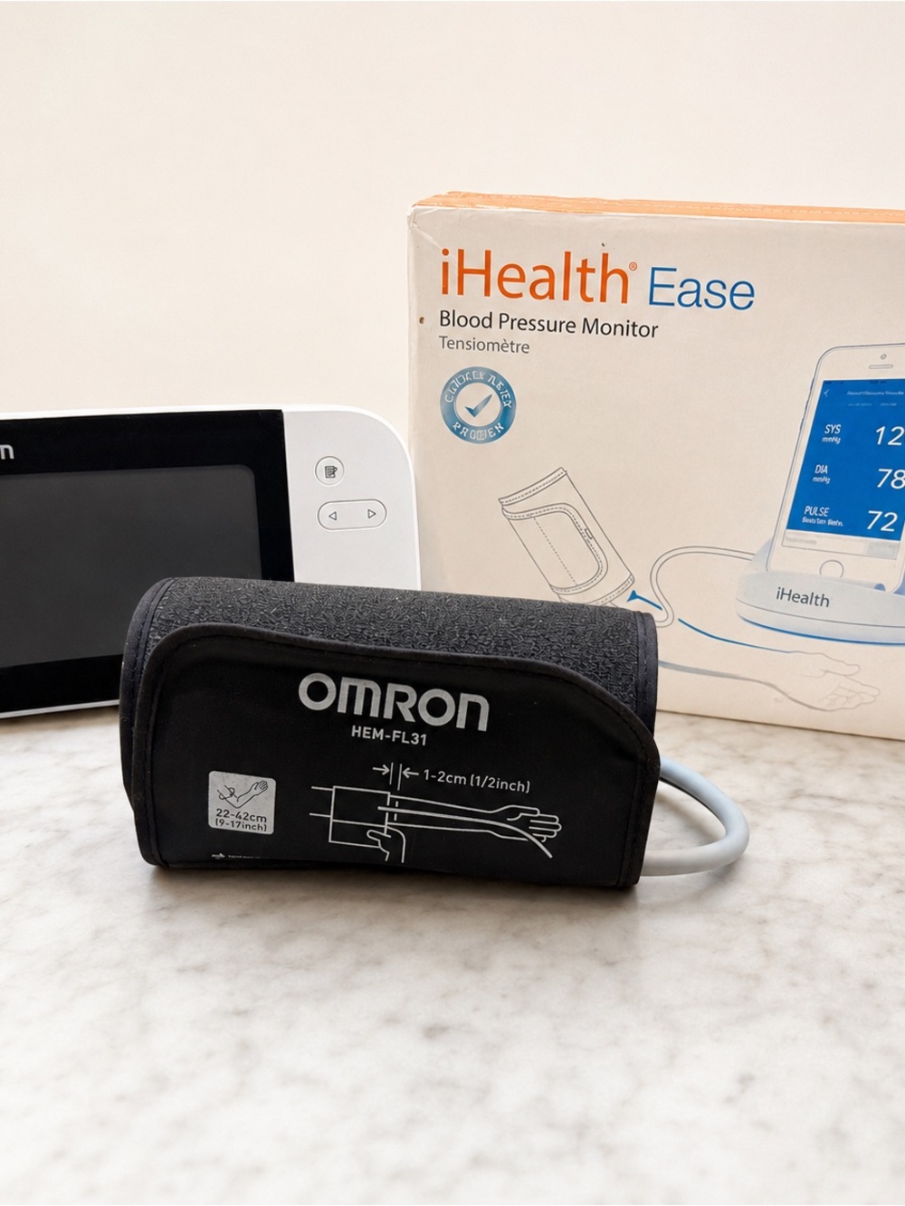 Two Digital Blood Pressure Monitors – Omron & New iHealth Ease